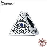 bamoer Real 925 Sterling Silver Eye Charm for Original 3mm celet&amp;Bangle Enamel Metal Beads SCC1567