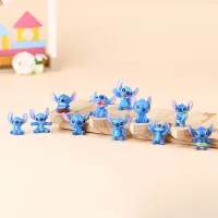 12pcsset Anime Lilo Stitch Cartoon Cute Kawaii Little Monster 626 Stitch Manga Statue Action Figure Collectible Model Toys Doll