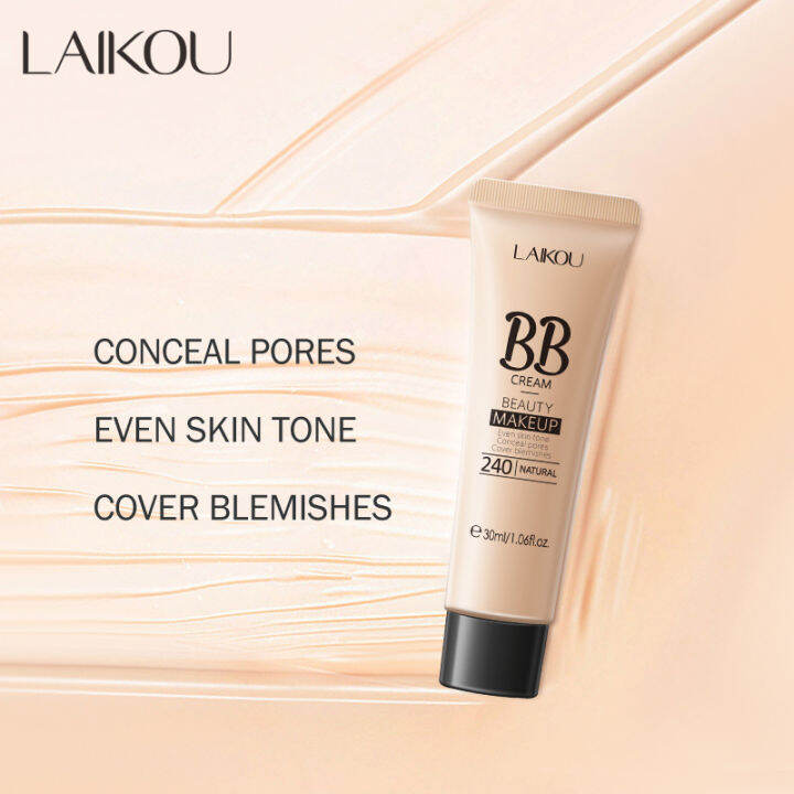 laikou-18ชั่วโมงติดทนนานบีบีครีมรองพื้นกันน้ำทำให้สีผิวสว่างขึ้นรอยสิวรูขุมขนจุดคอนซีลเลอร์แต่งหน้าไร้ที่ติ