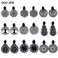 【YP】 GOO JEW All Stud Earrings Exquisite Hollow Out Matt for