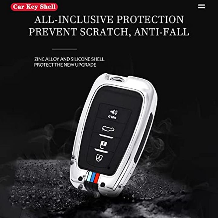 for-toyota-4-button-key-fob-cover-case-metal-shell-smart-key-holder-compatible-for-2018-2022-camry-rav4-highlander-avalon-c-hr-prius