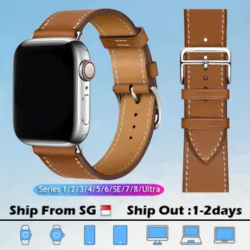 Apple - Bracelet Apple Watch en cuir 42mm / 44mm / 45mm / 49mm