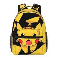 Tas Ransel Pikachu โปเกมอนผ้าใบสไตล์เกาหลีนักเรียนกระเป๋านักเรียนกระเป๋าเป้สะพายหลังแบบสบายๆญี่ปุ่น