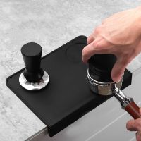 【YF】 Coffee Tamper Mat Tamping Rest Holder Corner Edge Pad Black Silicone Espresso Station for Office Bar Shop