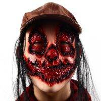 Halloween Horror Dress Up Realistic Ghost Face Latex Mask Haunted House Cosplay Costume Tricky Props