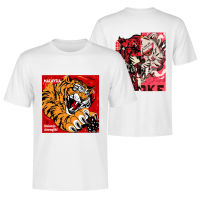 2023 Customized Fashion Double-sided pattern 9527 trendy cool couple round neck T-shirt-Tiger，Contact the seller for personalized customization