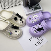 Crocs Jibbitz ที่ทำด้วยมือสุดสร้างสรรค์อุปกรณ์รองเท้าแบบมีรูระบายตุ๊กตาแฟชั่นแบบทำมืออุปกรณ์เสริมตุ๊กตาการ์ตูนงา Sepatu Kebun ดอกไม้บนถนนประดับหัวเข็มขัดสำหรับ Crocs