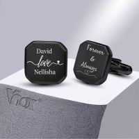 【hot】 Vnox Personalized for MenBlack Shirt Cuff Accessory Custom Wedding Gifts Groomsman