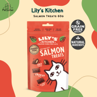 Lilys Kitchen Cat Treats 60g รสแซลมอน บิสกิตกรุบกรอบสอดไส้แสนอร่อย ขนมน้องแมวเกรดพรีเมี่ยม x Petsister