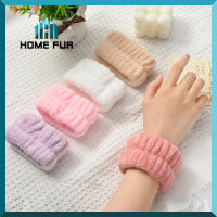 Home Fur สายรัดข้อมือ สายรัดข้อมือสำหรับล้างหน้า ผ้าไมโครไฟเบอร์ ราคาต่อ 1 ชิ้น คละสี