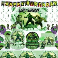 Superhero Avengers Hulk Birthday Party Decorations Disposable Tableware Cups Plates Tablecloth Kids Baby Shower Supplies Gifts