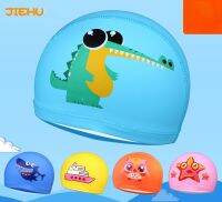 【CW】 Cartoon Coated Cap for Kids Ear Protection Elastic Hats Bathing Children плавание