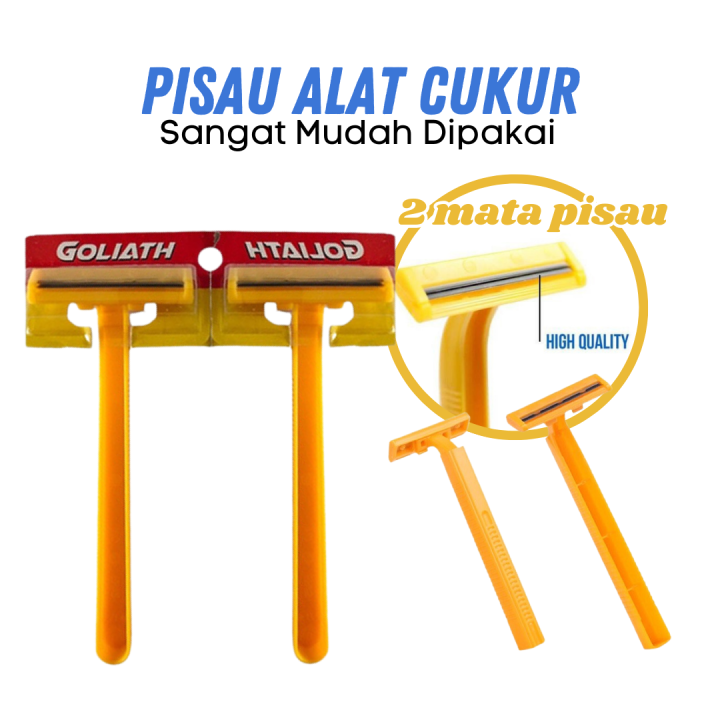 Cukura Kumis Jenggot Pisau Cukur Goliath Gold Ii Cukuran Kumis Anti Karat Pisau Cukur