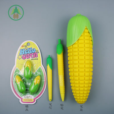 2020 Creative Corn Series Silicone Soft Pencil Case Penholder Organizer Bag Kawaii Stationery Set Kids Birthday Gift