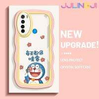 Jlingji เคสสำหรับ Xiaomi Redmi Note 8 2021 Note 8T เคสดอกไม้สีสันสดใสลายโดราเอมอนเคสมือถือกันกระแทกแบบใสนิ่มเคสโปร่งใสลายกล้องถ่ายรูปฝาครอบป้องกันซิลิกาเจล