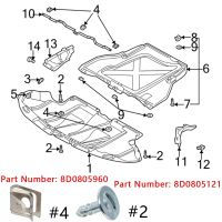 、‘】【； Under Engine Gearbox Cover Screw Clips For VW Passat B5 For Audi A4 A6 TT Radiator Support Splash Shield Nut 8D0805960 8D0805121