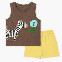 เสื้อกล้ามเด็ก และกางเกงขาสั้น (เซท) Unifriend Thailand รุ่น 22ss/Slub Sleeveless set - Zebra