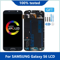 5.1 "; AMOLED ต้นฉบับสำหรับเหมาะสำหรับ Samsung Galaxy S6จอแสดงผล G920F G920A จอแอลซีดีหน้าจอสัมผัส Digitizer ที่มีกรอบสำหรับ S6จอแอลซีดีที่มีเงา