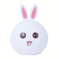 【Ready】? Silicone Rabbit Decompression Night Light Rechargeable Baby Bedroom Bedside Sleep Pait Sensation Girls Heart Birthday Gift