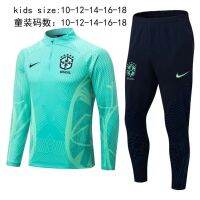 Ready Stock 22-23 Brazil (boys and girls) training clothes half-pull suit sports and leisure football jersey