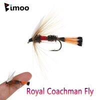 Bimoo 6PCS #10 White Drake Wing Royal Coachman Fly Royal Wulff Dry Fly Peacock Herl Feather May Fly Trout Fishing Lures BaitsLures Baits