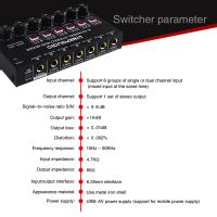 Lacooppia 6 Channel เครื่องผสมเสียง DC 5V สำหรับการถ่ายทอดสดห้องอัดเสียงสโมสรขนาดเล็ก