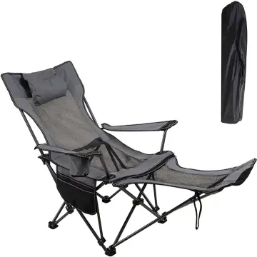 Outdoor folding chair with shop footrest