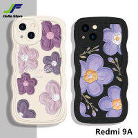 JieFie เคสโทรศัพท์มือถือลายดอกไม้ภาพวาดสีน้ำมันใหม่สำหรับ Redmi 9A ขอบลอนเคสป้องกันทนแรงกระแทก TPU