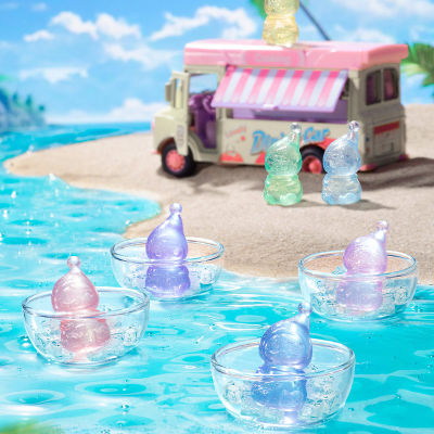 POP MART POPSHOT PUCKY MINI Water Ice Figure ของเล่นน่ารัก7 In 1