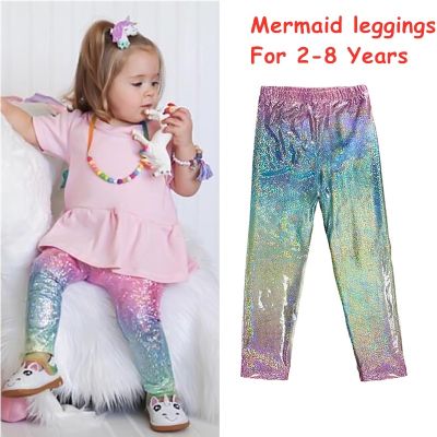 NNJXD Baby Girl Leggings Fancy Mermaid Legging Children Leggings for 2-8 Years Girls Pencil Pants Kids Trousers
