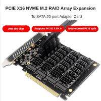 PCI-E อาร์เรย์การ์ดแยกสัญญาณ X16 M.2ดิสก์ NVME 4ขยาย Raid การ์ด16X Pcie ไปยัง SATA 20-Port การ์ดอะแดปเตอร์ขยายชิป JMB585