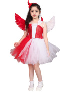 Toddler Angel Devil Costume Set Girls Tulle Dress Wing Headgear Sets for