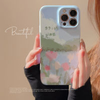 เคสแข็งสไตล์ภาพวาดสีน้ำมัน INS Tpu แฟชั่นคิวสำหรับ IPhone X Xs Xr Max 11 Pro Max 12 Mini Pro Max SE 2020 13Mini 13 13Pro 13pro สูงสุด14Plus 14pro 14Promax 7 8 7/8plus ฝาหลัง