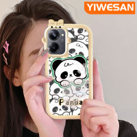 YIWESAN เคสสำหรับ Realme 10 Realme 10 Pro Plus 5G เคสการ์ตูนแพนด้าสีสันสดใสกล้องมอนสเตอร์ตัวน้อยนิ่มสำหรับเลนส์กันกระแทกแบบใสเคสมือถือเรียบง่ายฝาครอบป้องกันซิลิโคนความคิดสร้างสรรค์โปร่งใส