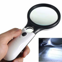 [Moneline] 3LED Light 45X Handheld Magnifier Reading Magnifying Glass Lens Jewelry Loupe