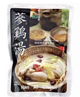 ไก่ตุ๋นโสมเกาหลี han ai cheon samgyetang ginseng chicken soup 1kg 삼계탕