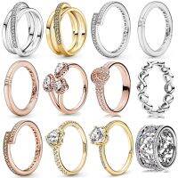 【lz】☜❒∈  925 Sterling Silver Infinity Love Knot Anel para Mulheres Crossover Pave Triplo Esquecer-Me-not Assinatura Popular Presente Jóias