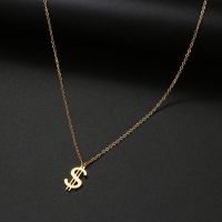 Stainless Steel Necklaces Dollar Symbol Currency Style Pendant Collar Chain Fashion Necklace For Women Jewelry Party Best Gifts