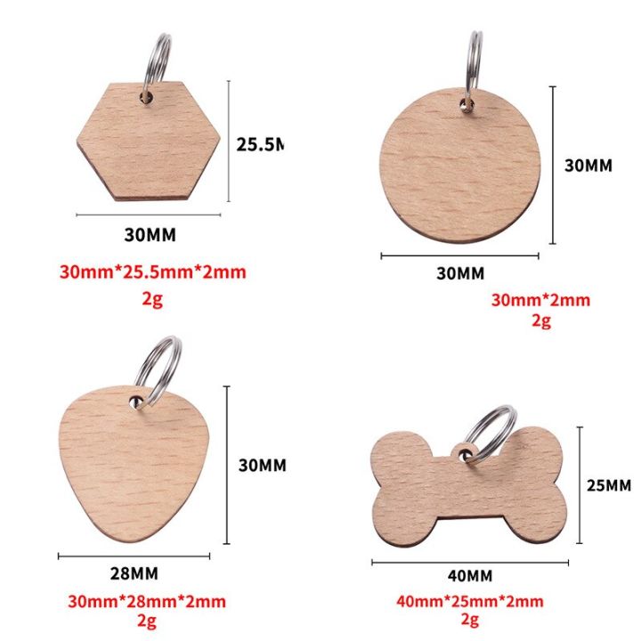 ป้ายชื่อแมว-j09-50ชิ้นป้ายไม้แกะสลักบัตรประจำตัวสัตว์เลี้ยงป้องกันการสูญหายสำหรับป้ายป้ายชื่อคอสินค้า