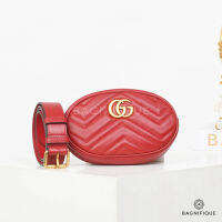 GUCCI MARMONT BELT MINI RED LAMB GHW