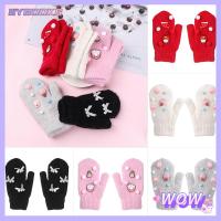 SYBOOKS 1 Pair Warm Thicken Cute Knitting Children Gloves Mittens Full Finger