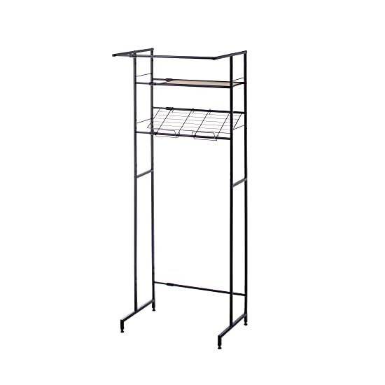 Heian Shindo Industrial Laundry Rack with Basket Stand and Hanger Bar