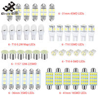 ชุดผสม Led ไฟภายในรถยนต์42ชิ้นหลอดไฟสำรองโดม LED 31มม. 36มม. 41มม. T10 1157 12V 6000K【cod】