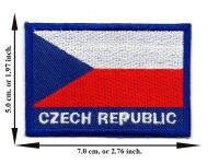 ตัดรีด ตัวรีดติดเสื้อ อาร์มปัก ติดเสื้อปัก ปักเสื้อ DIY ลายธงCzech Republic สีน้ำเงิน มีบริการเก็บเงินปลายทาง