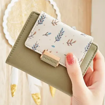 1pc Love Embroidery Leather Women Wallet Cute Tassel Ladies Small Short Wallet  Girl Zipper Coin Purse