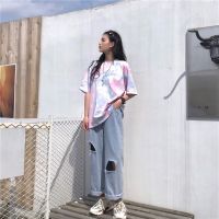 Korean New Fashion Printed Casual Loose student street Short Sleeve Female T-shirts oversized top