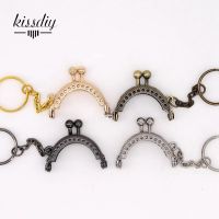 KISSDIY 20pcs 4CM mini Antique Bronze silver golden Golden Metal Purse Frame with keyring for bag handle clutch coin purse clasp