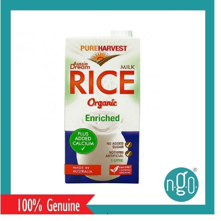 PureHarvest Rice Milk Unsweetened (1L/pack) New Packing Lazada