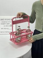 ✌◘ Camping picnic basket outdoor folding built-in handle ins milk tea drinks beer portable receive