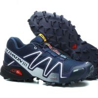 แท้ของแท้ Mens SalomonˉSpeed Cross 3รองเท้า CS Men เดินป่าและรองเท้าผ้าใบใส่วิ่งรองเท้าแฟชั่น Breathable รองเท้าลำลองกีฬารองเท้า (สีน้ำเงินเข้ม/สีขาว) Ready Stock